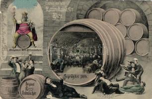 Vienna, Wien; Michael Köig's Maximiliankeller, bier humour (small tear)