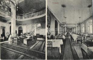 Tátralomnic, Hotel Palace szálló, étterem, Kuszmann Gyula kiadása, belső / hotel, restaurant, interior,
