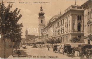 Kolozsvár, Kossuth Lajos utca, Unitárius főgimnázium, Stief / street, grammar school (b)