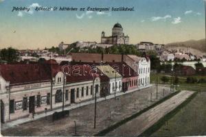 Párkány, Rákóczi út, Kávéház, Községi Nagyvendéglő, Esztergomi bazilika / street, cafe, restaurant, basilica