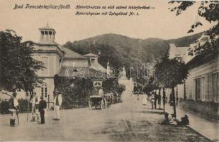 Trencsénteplic fürdő, Heinrich utca az első számú török fürdővel / spa, street, Turkish spa