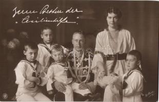 Wilhelm, German Crown Prince and Duchess Cecilie of Mecklenburg-Schwerin with their sons