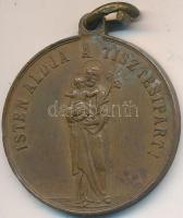 1896. "A Pinkafői Katolikus Legényegylet zászlószentelésének emlékére / Isten áldja a tisztes ipart" Br emlékrem mellszalag nélkül (29mm) T:2