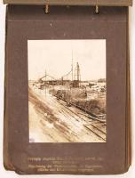 1928 A Hazai papírgyár balatonfüzfői gyártelepének építkezése 18 db fotót tartalmazó füzet, néhány s...