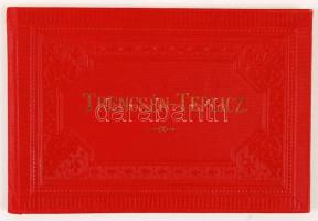 cca 1890 Trencsén-Teplicz leporelló 12 litho képpel. Gansel Lipót, Trencsén. Kiadói, aranyozott egés...