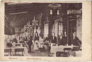 Kolozsvár, vasútállomás, Pályaudvari II. oszt. étterem, Divald Károly fia / railway station, restaurant (r)