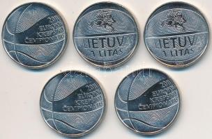 Litvánia 2011. 1L Ni "Kosárlabda EB" (5x) T:I Lithuania 2011. 1 Litas Ni "Basketball Championship" (5x) C:UNC