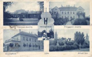 Ajka, Niernsee-kastély, Üveggyári kastély, községháza, Hősök tere (fl)