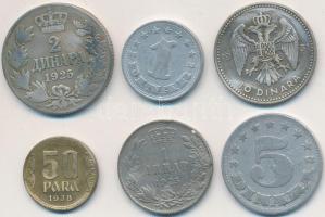 Jugoszlávia 1925. 1D + 2D + 1931. 10D Ag + 1938. 50P + 1953. 1D + 5D C:2,2-
Yugoslavia 1925. 1 Dinar...