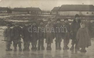 Ivanychi, Iwanicze; boys on the ice, photo