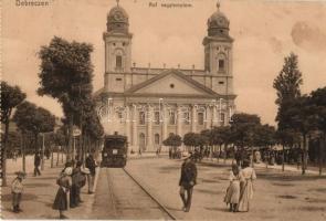 Debrecen, Református nagytemplom, villamos megálló (EK)