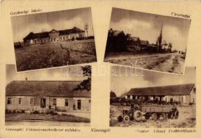 Simongát, Gazdasági iskola, utca, Földművesszövetkezet háza, Magyar Állami traktorállomás