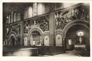 Budapest XIX. Kispest, Wekerletelep; Római katolikus plébánia templom, belső, Molnár G. freskói