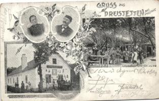 Dreistetten bei Piesting, Leopold Scherrer's Gasthaus and edition, garten / guest house, garden, floral, Art Nouveau (Rb)