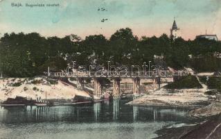 Baja, Sugovica, híd, templom, Wurmfeld Gyula kiadása (EK)