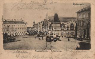 Budapest IX. Vámház körút, Hotel Nádor Szálloda, villamos, Ganz Antal kiadása (fl)