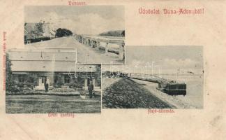 Adony, Duna-Adony; Dunasor, Grófi kastély, Hajóállomás, Reich Gábor kiadása (fl)
