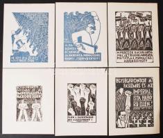 1935 KMP által kiadott 12 db propaganda linómetszet különböző magyar művészektől (Józsa, Sugár, Kepe...