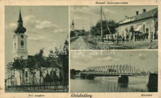 Kőrösladány, Református templom, Kossuth Lajos utca, Kőrös híd (ázott / wet damage)