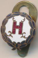 DN "H (Hungária)" zománcozott gomblyuk jelvény "MORZSÁNYI BUDAPEST" gyártói jelzéssel T:2