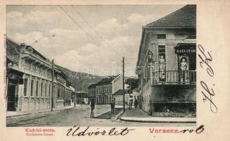 Versec, Kudriczi utca, Salvator gyógyszertár / street, pharmacy