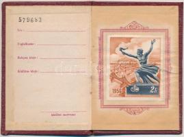 1956. "Magyar-Szovjet Társaság" zománcozott jelvénye és tagsági igazolványa T:2