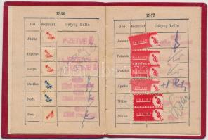 1945. "Magyar Kommunista Párt" gomblyuk jelvénye és tagsági könyve T:2