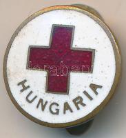 DN "Hungaria" zománcozott Vöröskereszt gomblyuk jelvény. Szign. Boczán K. T:2