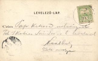 Gyékényes, vasútállomás, Art Nouveau floral; kiadja Weisz Jakab