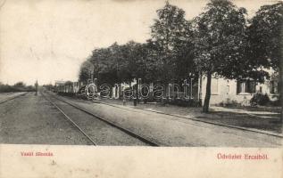 Ercsi, vasútállomás; Déri János és fia kiadása (EK)