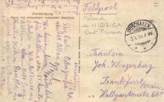 Nidzica, Neidenburg; market place, Russian defence cannon (EK)