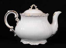 Komplett, hibátlan hat személyes Zsolnay porcelán teáskészlet aranyozott mintával / Complete Zsolnay...