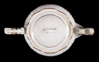 Komplett, hibátlan hat személyes Zsolnay porcelán teáskészlet aranyozott mintával / Complete Zsolnay...