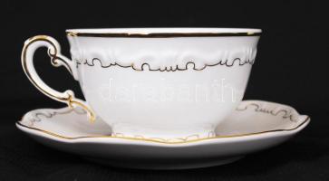 Komplett, hibátlan hat személyes Zsolnay porcelán teáskészlet aranyozott mintával / Complete Zsolnay...