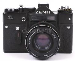Zenit 11 fényképezőgép Helios-44M-4 f2/58 objektívvel, eredeti tokjában / Zenit 11 photo camera with Helios-44M-4 f2/58 lens, in original box