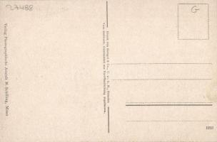 Jelgava, Mitau; Lettische Bank, Katholische Strasse / war damage, floral