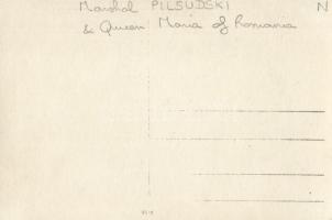 Marshall Pilsudski and Queen Maria of Romania taking a walk, photo