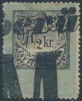 1868 1/2kr Okmánybélyeg Hirdetvénybélyegként használva, ritka!