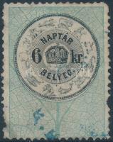 1876 6kr Naptárbélyeg