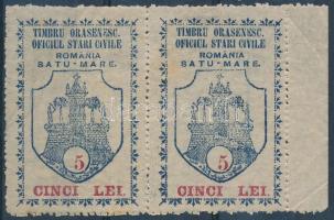 1922 Szatmárnémeti városi illetékbélyeg 5Lei pár