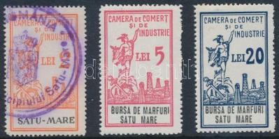 3 db klf Szatmárnémeti városi illetékbélyeg