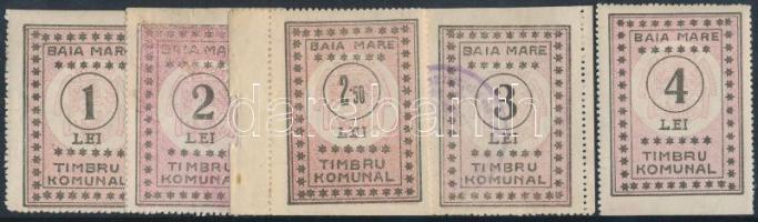 Nagybánya városi illetékbélyeg 1, 2, 2,50, 3, 4 Lei