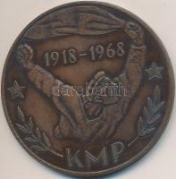 1968. "KMP 1918-1968" jubileumi Br emlékérem dísztokban (59mm) T:1
