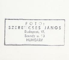 cca 1970-1980 Szerencsés János (1950-): Séta a városban, pecséttel jelzett vintage fotóművészeti alk...