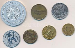 7db klf magyar és külföldi zseton, telefonérme, bárca és emlékérem T:vegyes