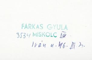 cca 1970-1980 Farkas Gyula: Sebesség, vintage fotóművészeti alkotás, pecséttel jelzett, 20x13 cm