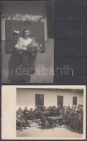 cca 1930-1940 Falusi tanévzáró ünnepségek, 2 db fotólap, 9x14 cm