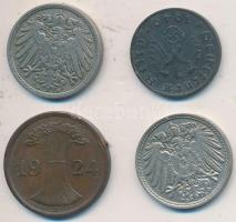 Német Birodalom/Weimari Köztársaság/Német 3. Birodalom 1911A,D 5pf (2x) + 1924. 2pf + 1940A 1pf T:2
...