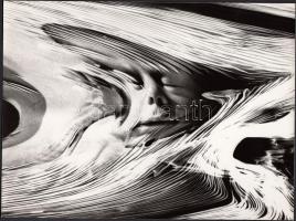 cca 1970 Kaska György: Születés, vintage fotóművészeti alkotás, feliratozott, 18x24 cm