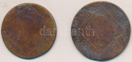 1807S 15Kr Cu + 30Kr Cu "I. Ferenc" T:3